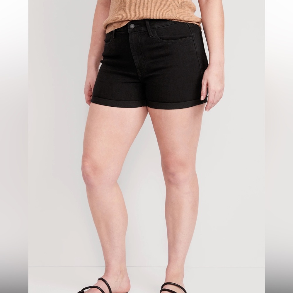 Old navy high rise black denim short NWOT